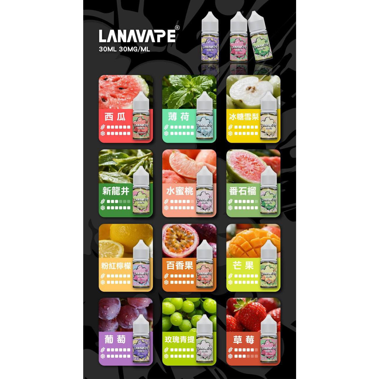 <p>LANA煙油<br />
注油款專用 30ML</p>